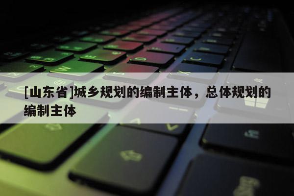 [山东省]城乡规划的编制主体，总体规划的编制主体