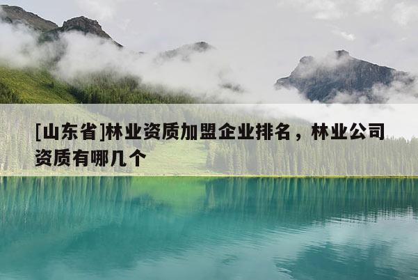 [山东省]林业资质加盟企业排名，林业公司资质有哪几个