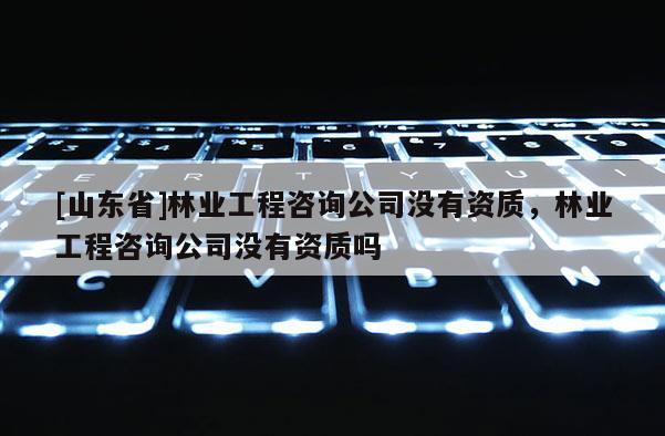 [山东省]林业工程咨询公司没有资质，林业工程咨询公司没有资质吗