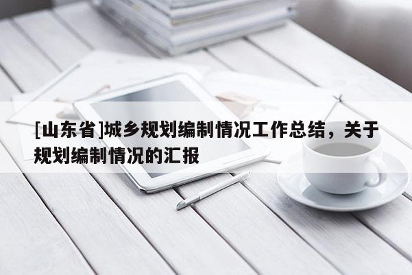 [山东省]城乡规划编制情况工作总结，关于规划编制情况的汇报