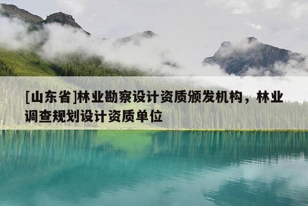 [山东省]林业勘察设计资质颁发机构，林业调查规划设计资质单位