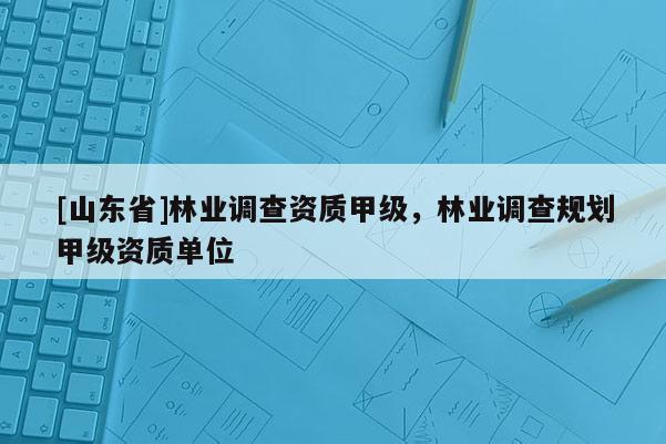 [山东省]林业调查资质甲级，林业调查规划甲级资质单位