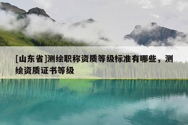 [山东省]测绘职称资质等级标准有哪些，测绘资质证书等级