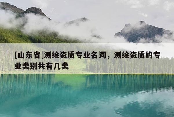 [山东省]测绘资质专业名词，测绘资质的专业类别共有几类