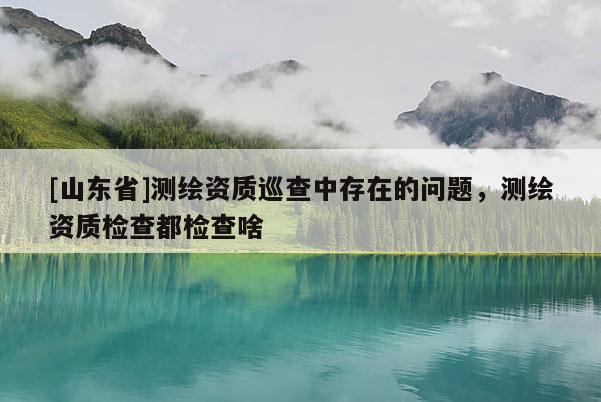 [山东省]测绘资质巡查中存在的问题，测绘资质检查都检查啥