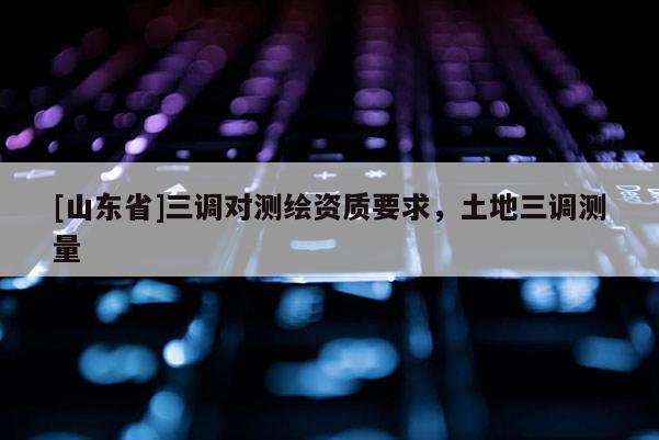 [山东省]三调对测绘资质要求，土地三调测量