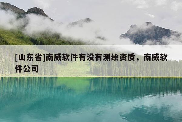 [山东省]南威软件有没有测绘资质，南威软件公司