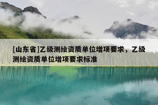 [山东省]乙级测绘资质单位增项要求，乙级测绘资质单位增项要求标准