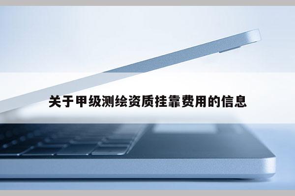 关于甲级测绘资质挂靠费用的信息